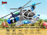 GeyiieTOYS Helicopter Toys Airplane with Lights and Sounds 360°Freedom Auto-Steering Plane Blue