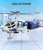 GeyiieTOYS Helicopter Toys Airplane with Lights and Sounds 360°Freedom Auto-Steering Plane Blue