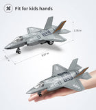 Geyiie 2 Pack Plane Toys for Kids, Diecast Airplane Military Fighter Jet with Led Light, Stealth Bomber