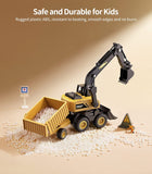 Geyiie Construction Vehicle Playset with Excavator and Crane for Kids
