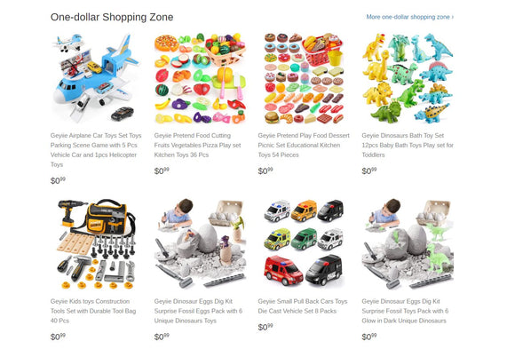 One-dollar Shopping Zone （Up to four items per order）