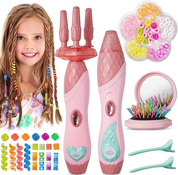 GL Style 2 in 1 Hair Beader & Braider Set 130 Pieces 10+ Projects