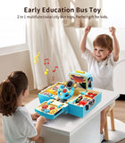 Geyiie Big School Bus Toys, Kids School Bus Toys with Music Preshool Leaning Toys