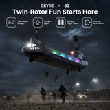 Geyiie Tandem Rotor RC Helicopter with One-Key Controls for Easier Flying