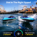 Geyiie Brushless RC Boat for Adults & Teens, 35KM/H High Speed Remote Control Boat with Self-Righting, Auto Demo, 20 Min Runtime(2 Batteries) & Water Cooling for Lakes and Outdoor Racing