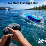 Geyiie Brushless RC Boat for Adults & Teens, 35KM/H High Speed Remote Control Boat with Self-Righting, Auto Demo, 20 Min Runtime(2 Batteries) & Water Cooling for Lakes and Outdoor Racing