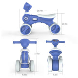 Balance Bike for 1-3 Year Old Toddler Boys Girls, 12-36 Months No Pedal Baby Balances Bike 4 Wheels House Indoor Play Child Kids Son Grandson Granddaughter First Birthday Gifts 21 x 12 x 17.7 Inches