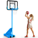 Basketball Hoop Outdoor 4.8-7.2ft Adjustable, Portable Basketball Hoops Goal for Kids Youth Teenagers in Backyard/Driveway/Indoor, 30Inch Shatterproof Backboard Triangular Base Birthday Gifts Grandson