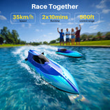 Geyiie Brushless RC Boat for Adults & Teens, 35KM/H High Speed Remote Control Boat with Self-Righting, Auto Demo, 20 Min Runtime(2 Batteries) & Water Cooling for Lakes and Outdoor Racing