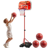 Geyiie Basketball Hoop for Kids, Adjustable Height 2.4-6.5 ft, Portable Indoor Outdoor Toy, Easy to Assemble, for Boys & Girls, Ideal Gifts