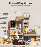 Geyiie Kids Kitchen Play Set, Realistic Pretend Role Play Toy for Toddlers, Interactive and Educational, Imaginative Learning Fun, with Water Circulation, Environmental Design