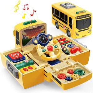 Geyiie Educational Transforming Cars Musical Bus Cars for Kids