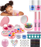 Geyiie Girls Makeup Kit Toy Deluxe 14 Pcs Pretend Makeup Kit for Girls