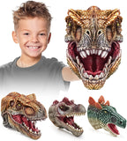 Geyiie Dinosaurs Puppets Toys Play Set Soft Dinosaur Hand Puppets 3 Packs