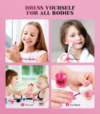 Geyiie Makeup Toy Set with Hair Chalks Lipstick Nail Polish Pretend Makeup Kit for Girls