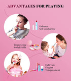 Geyiie Makeup Toy Set with Hair Chalks Lipstick Nail Polish Pretend Makeup Kit for Girls