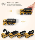 Geyiie Toys Mini Construction Trucks Toys Engineering Toys Play Set of 7 Packs