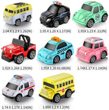 Geyiie Die-cast Cars Pull Back Vehicles Play Set 8 Packs