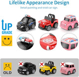 Geyiie Die-cast Cars Pull Back Vehicles Play Set 8 Packs