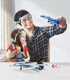 Geyiie Airplane Toy for Boys, Metal Plane Vehicle Playset, Mini Airplanes with Light, Pull Back Fighter Toy